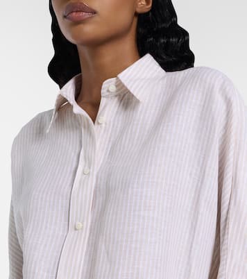 Chemise Monili rayée en lin  | Brunello Cucinelli