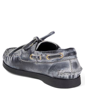 Cruise distressed leather boat shoes | Golden Goose Kids
