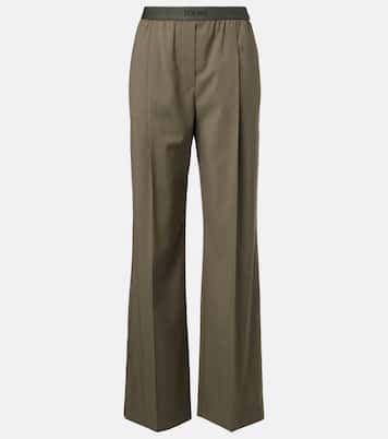Weite High-Rise-Hose aus Schurwolle | Loewe