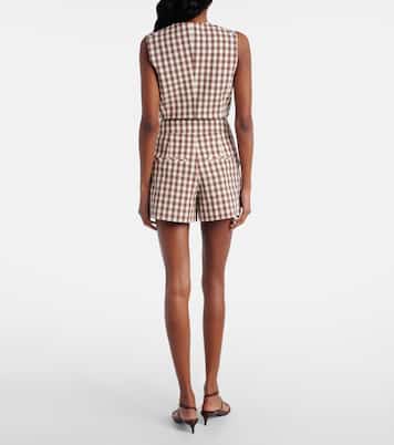Shorts Haina in seersucker a quadri | Veronica Beard