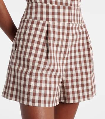 Shorts Haina in seersucker a quadri | Veronica Beard
