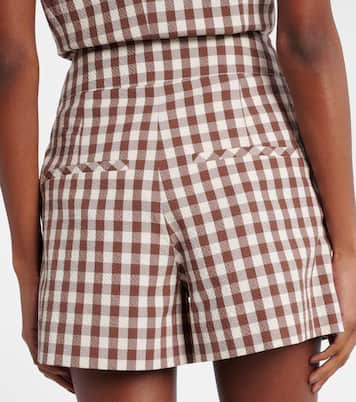 Shorts Haina in seersucker a quadri | Veronica Beard