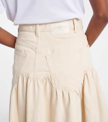 Jupe en jean à broderies anglaises | Ganni