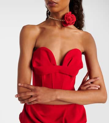 Draped wool-blend bustier dress | Magda Butrym