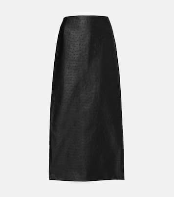 Embossed high-rise midi skirt | Róhe