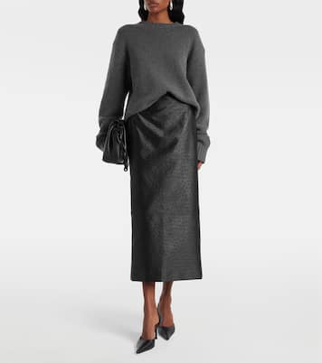 Embossed high-rise midi skirt | Róhe