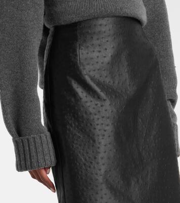 Embossed high-rise midi skirt | Róhe