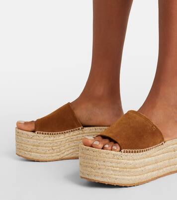 Espadrille-Pantoletten aus Veloursleder | Gianvito Rossi