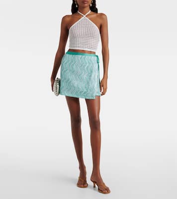 Open-knit halterneck lamé crop top | Missoni