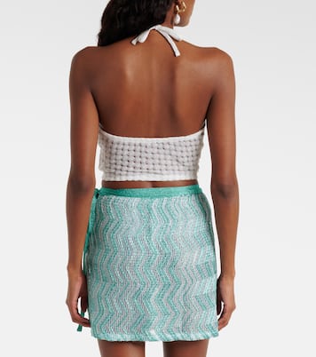 Open-knit halterneck lamé crop top | Missoni