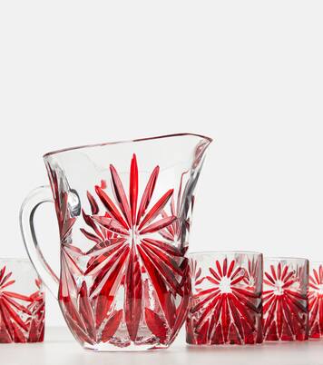 Set of 4 floral crystal tumblers and jug | Les-Ottomans