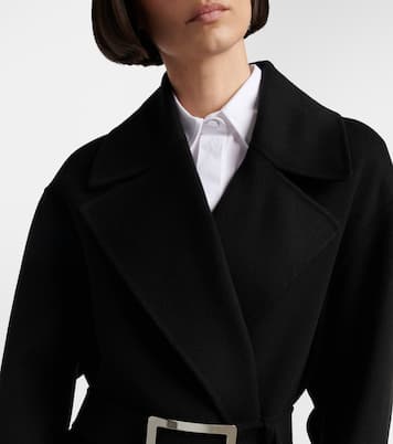 Belted virgin wool wrap coat | Sportmax