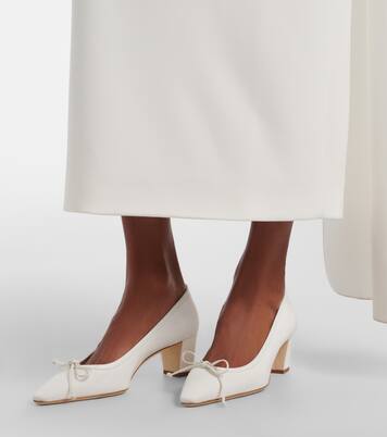 Martebal 50 보우 디테일 레더 트리밍 펌프스 | Manolo Blahnik