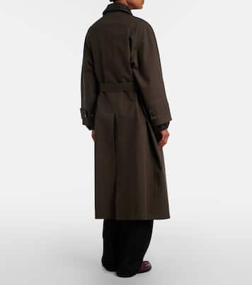 Leather-trimmed trench coat | Bottega Veneta