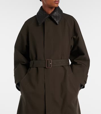Leather-trimmed trench coat | Bottega Veneta