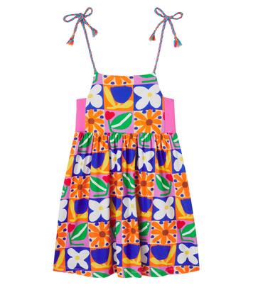 Checked floral cotton dress | Fábula