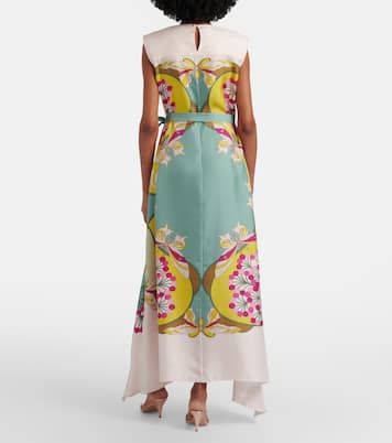 Bedrucktes Midikleid San Carlo aus Seidensatin | La DoubleJ