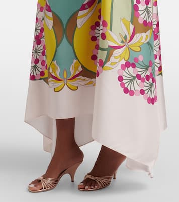 Bedrucktes Midikleid San Carlo aus Seidensatin | La DoubleJ