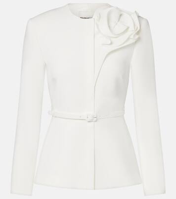 Floral-appliqué crêpe jacket | Roland Mouret