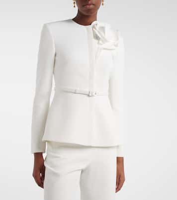 Floral-appliqué crêpe jacket | Roland Mouret