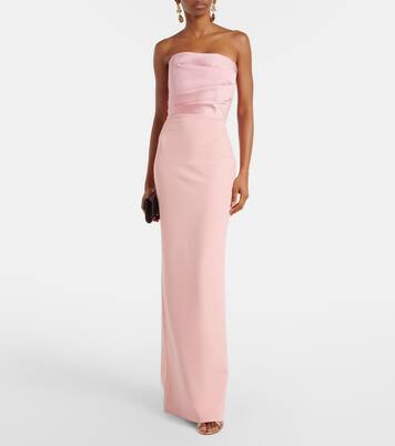 Afra satin-trimmed bustier gown | Solace London