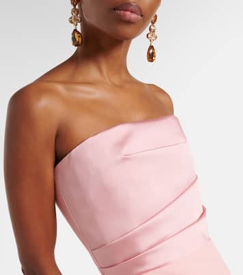 Afra satin-trimmed bustier gown | Solace London