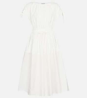 Cotton gabardine and nylon midi dress | Moncler
