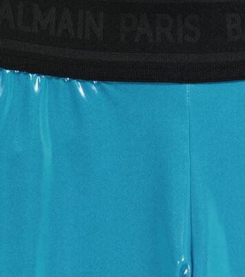 Leggings in vinile con logo | Balmain Kids