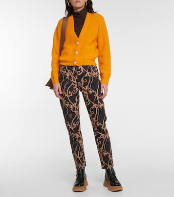 Cutye-Cropped printed slim-straight jeans | Ganni