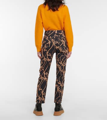 Cutye-Cropped printed slim-straight jeans | Ganni