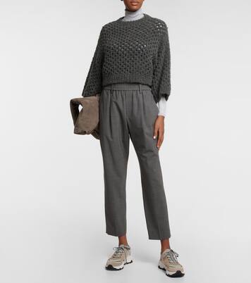 Borsa a spalla in suede | Brunello Cucinelli