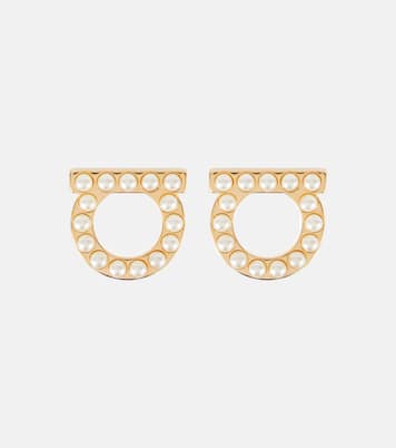 Boucles d’oreilles Gancio à perles fantaisie | Ferragamo