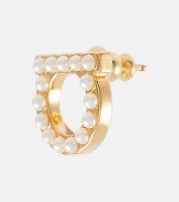 Boucles d’oreilles Gancio à perles fantaisie | Ferragamo