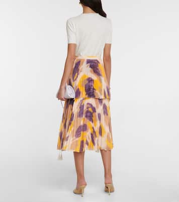 Aetna printed pleated midi skirt | Altuzarra
