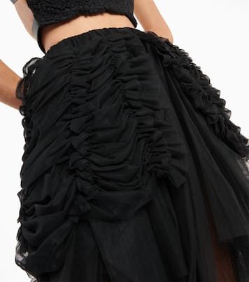 Falda midi de tul fruncida | Noir Kei Ninomiya