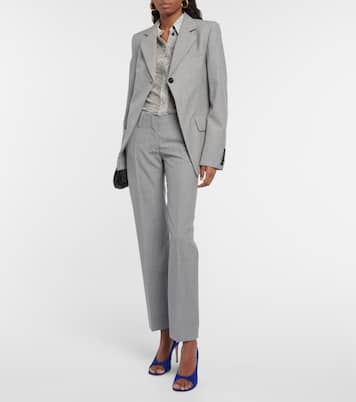 Pleated slim virgin wool pants | Victoria Beckham