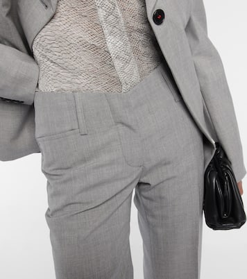 Pleated slim virgin wool pants | Victoria Beckham