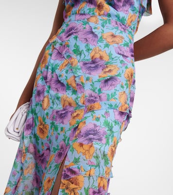 Falda midi Eleonora de seda floral | Veronica Beard