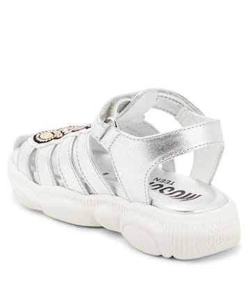 Sandali in pelle metallizzata | Moschino Kids