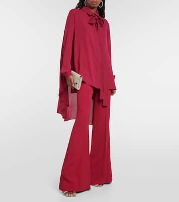 High-rise crêpe flared pants | Elie Saab