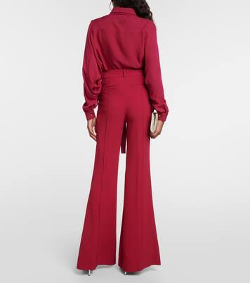High-rise crêpe flared pants | Elie Saab