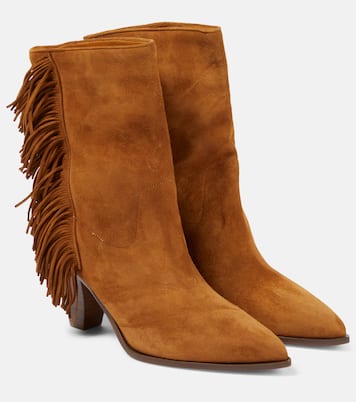 Marfa fringed suede ankle boots | Aquazzura