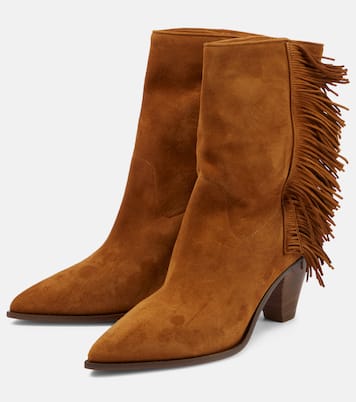 Marfa fringed suede ankle boots | Aquazzura
