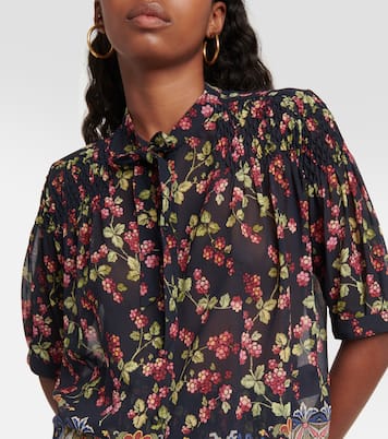 Top in seta con stampa e lavallière | Etro