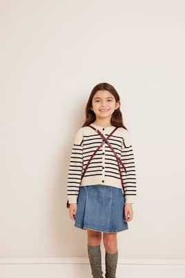 Cardigan Demy in lana e cotone a righe | Bonpoint