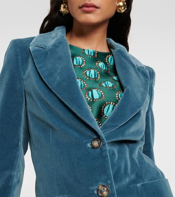 Blazer in velluto di cotone con piume | La DoubleJ