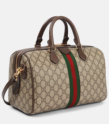 Borsa Ophidia Web Stripe Medium in canvas GG | Gucci