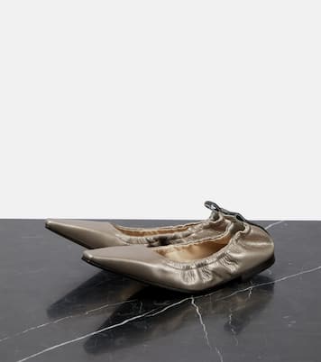 Metallic leather ballet flats | Brunello Cucinelli