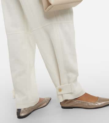 Metallic leather ballet flats | Brunello Cucinelli