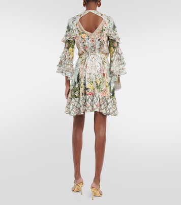 Ruffled floral silk crêpe wrap dress | Camilla
